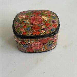 Floral Multicolor Decorative Wood Box